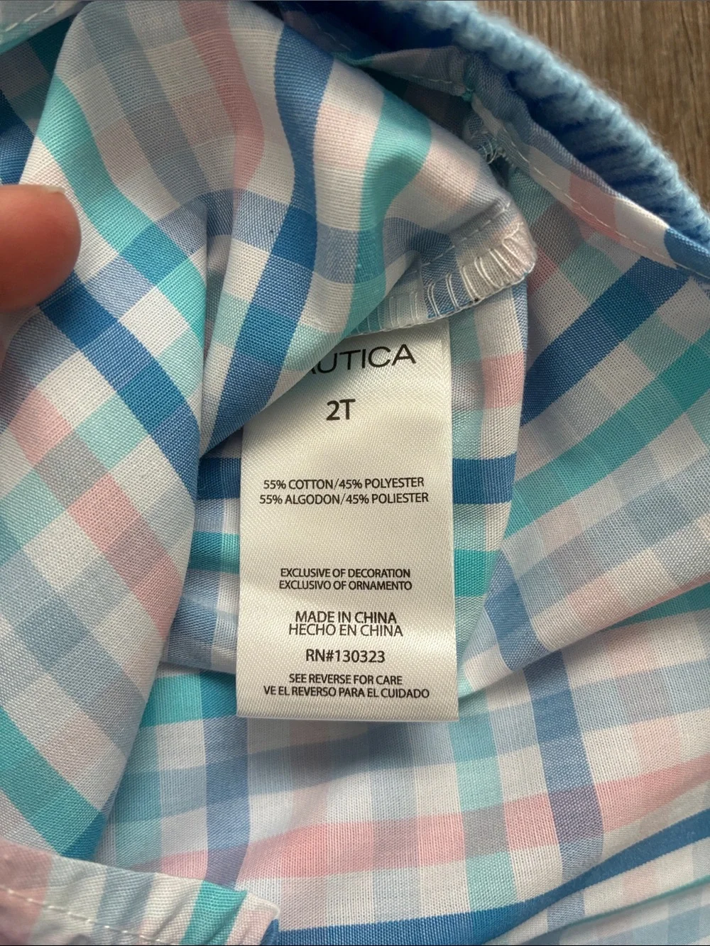 Nautica Light Blue Sweater Vest with Plaid Shirt - 2T